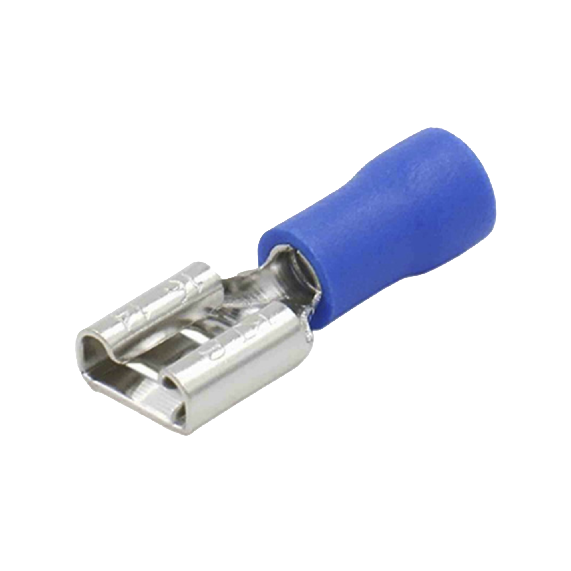 AE55095|Terminal tipo hembra aislada 0.250 / 16 - 14 AWG / Az??l / Para bater?¡as con terminal F1 / Paquete de 25 piezas.